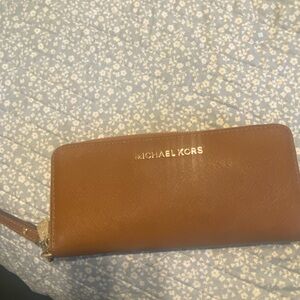 Michael Kors Tan Leather Wristlet